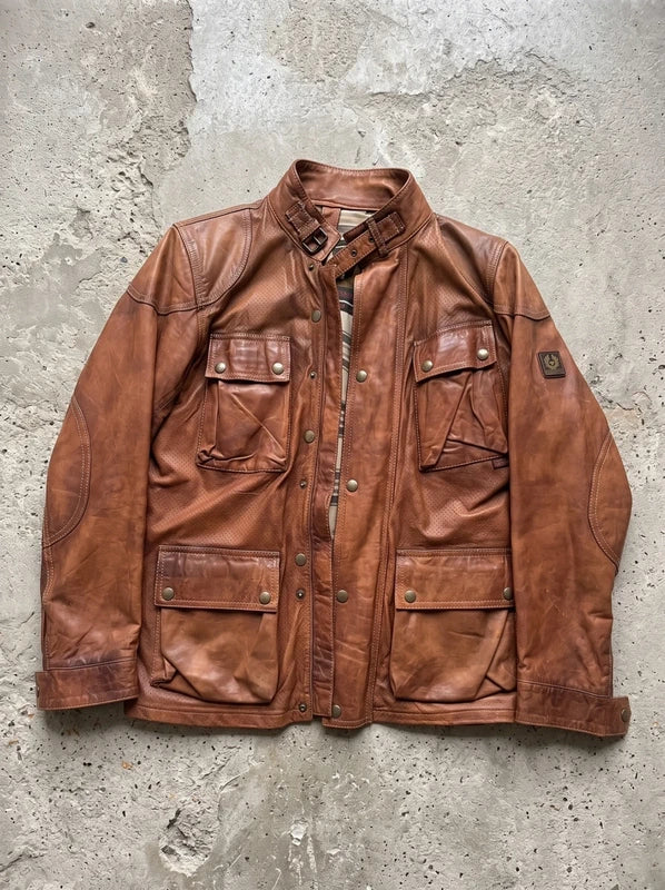 Belstaff Panther 1966 Lederjacke Braun Cognac Gr. 44