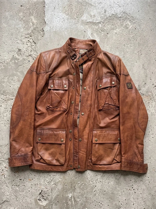 Belstaff Panther 1966 Lederjacke Braun Cognac Gr. 44