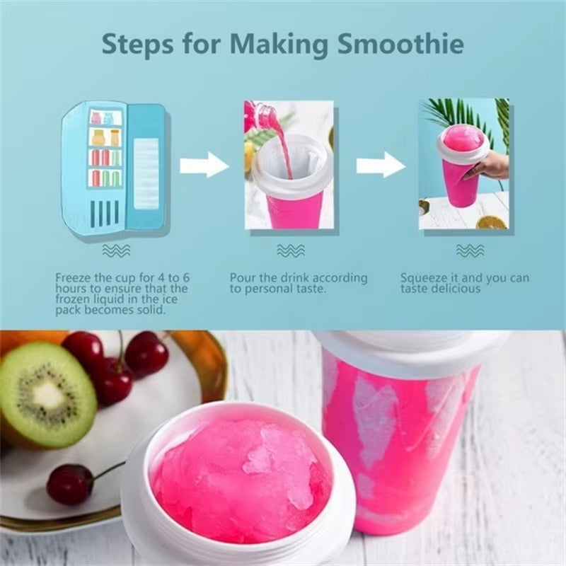 Quickly Make Smoothie Cups Large Capacity Homemade Smoothies Juice Ice Cream Milkshake Squeeze Bottle Cooling Cup Kitchen Tools