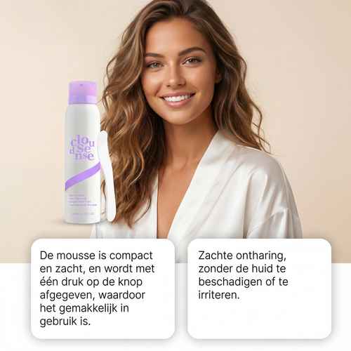 Gentle hair removal mousse for smooth  skincare professional