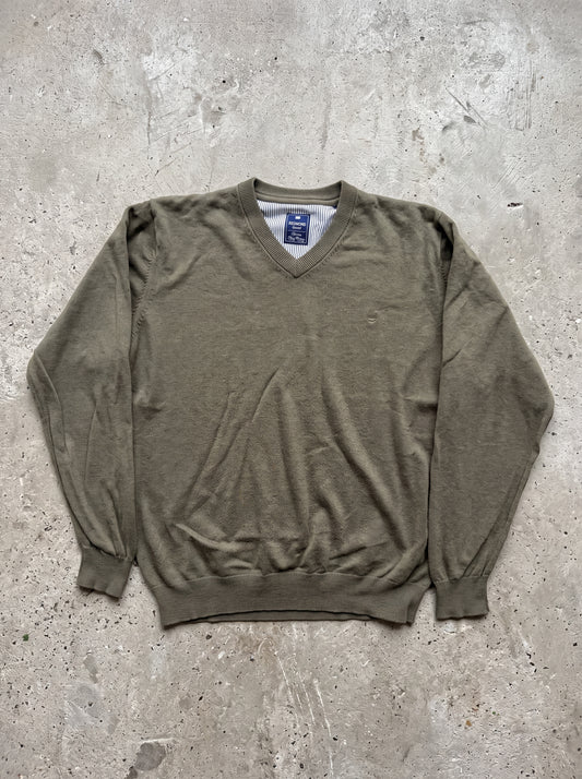 Redmond Herren Pullover V-Ausschnitt Olivgrün